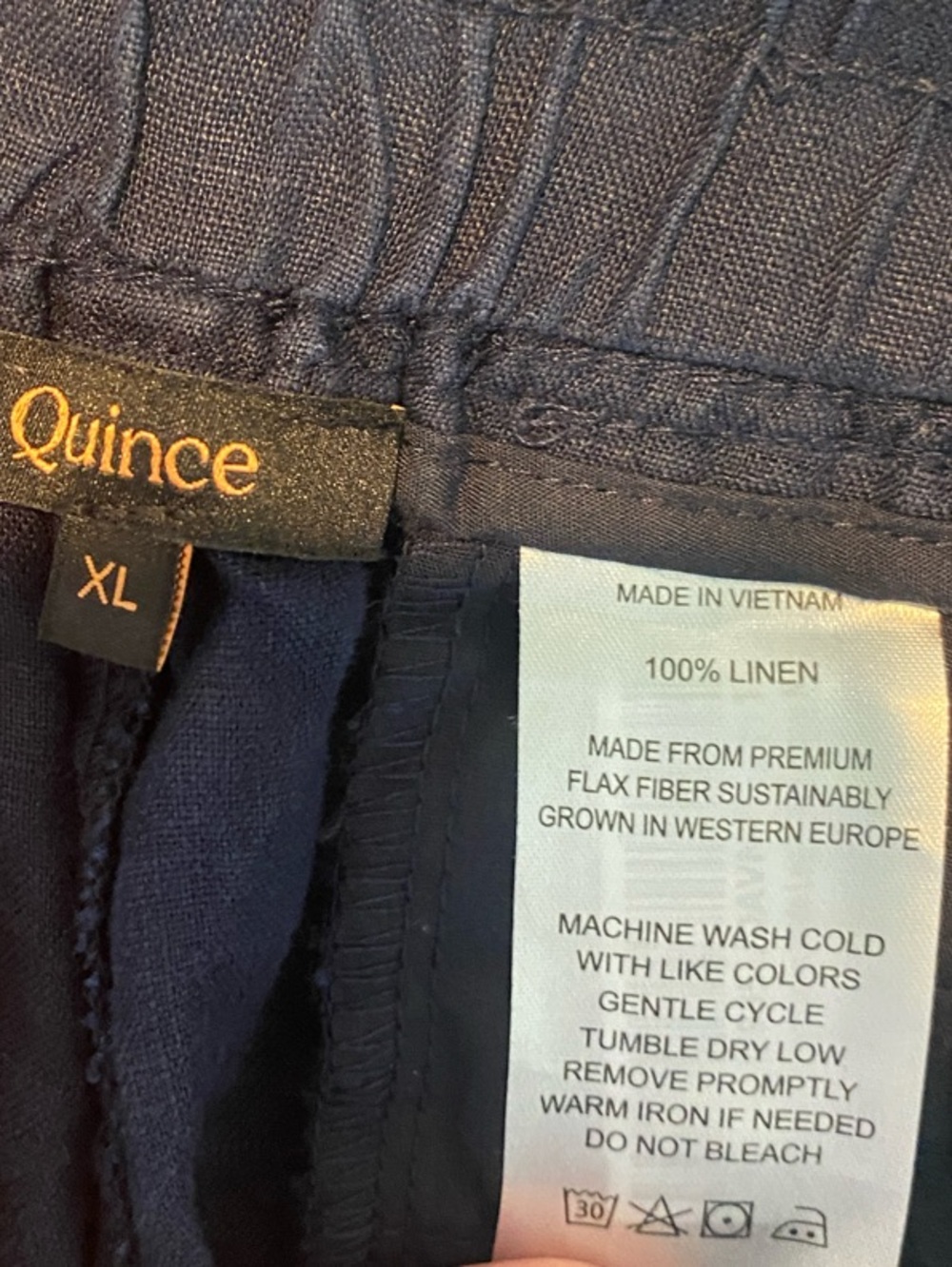 Quince Wide Leg Linen Pants in Navy